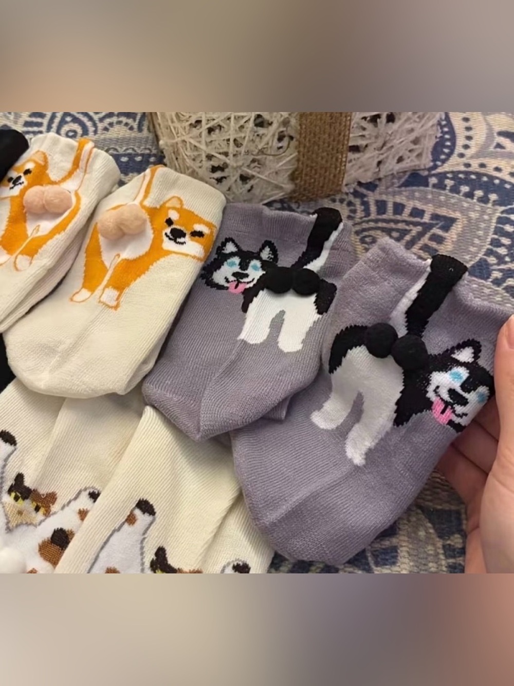 Cute Dog Design Socks (Colors may differ slightly from picture) - Picture 3 of 3